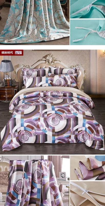 Hoa lụa tơ tằm bao gồm 100% lụa quilt bìa đơn mảnh phun mực hai mặt lụa bìa đám cưới mùa xuân và mùa hè tùy chỉnh - Quilt Covers