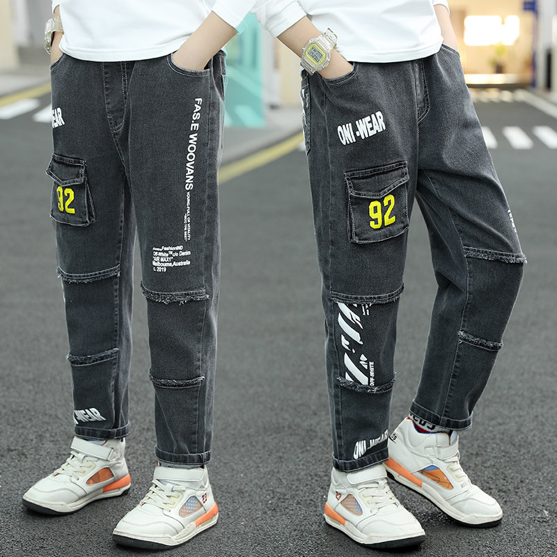 Boy jeans Children's pants Spring and autumn money 2020 new boys CUHK Scout handsome and casual long pants