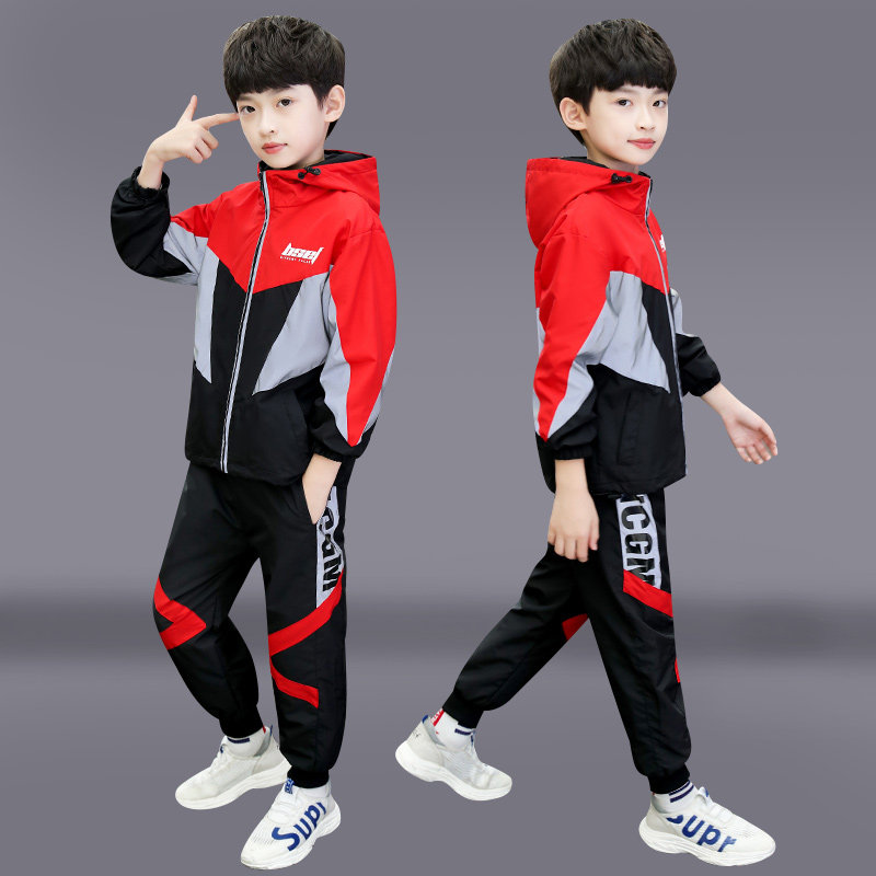 Children's suit Boys 'autumn suit 2021 new Zhongda boy boys' sports spring and autumn two-piece suit foreign handsome tide