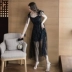 Váy đỏ nữ 2019 Xia Mingyuan khí chất lưới sling váy eo cao in đen gợi cảm đầm đầm - Váy eo cao váy xoắn bụng Váy eo cao