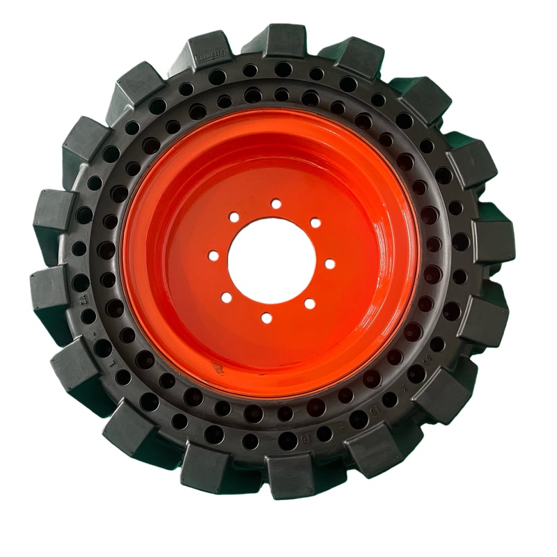 Bobcat Case Skid Steer Loader Solid Tire Hub 774126 Large Tread Pattern Durable Wear-Resistant Extremely Tough