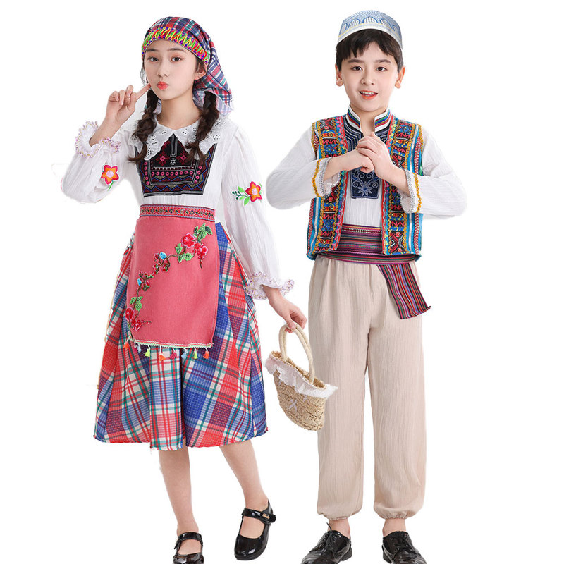 Children's Serbian Clothing, Southeast European Clothing, Foreign Clothing, Balkan Characteristic Ethnic European Clothing