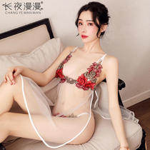 Long Night Long Sexy Lingerie New Sexy Temptation Rose Suspender Dress