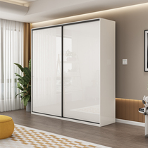 Sliding door bright light wardrobe master bedroom simple modern white sliding door storage cabinet small apartment home wardrobe