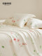 Mingdu Four-Piece Bedding Set 2026 New Model 60-Count Lenzing Tencel Lfh Bed Sheet Duvet Cover Bedding - Soft Light Flower Island