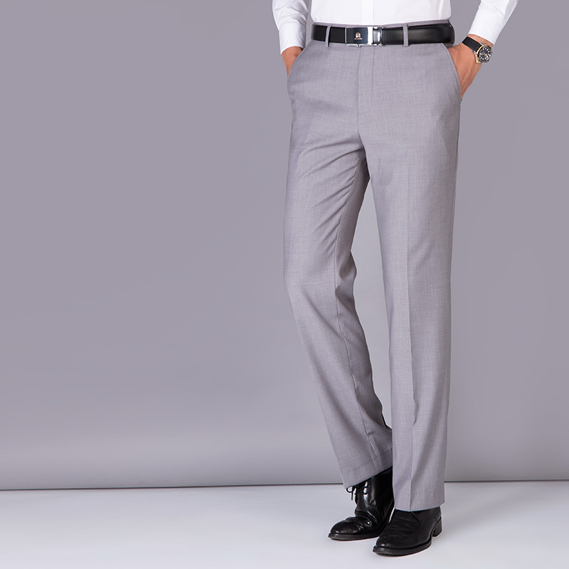 Light grey Western pants Men's work Banks Working pants Straight-barrel loose Business Banking for work suits Long pants Fall