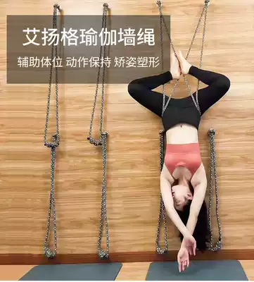Iyangar Wall rope yoga rope adhesive hook professional auxiliary rope cotton inverted Lanyan aerial sling yoga wall rope