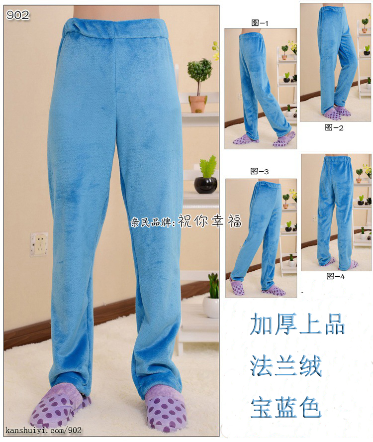 Coral nhung kích thước lớn nhà pyjama nữ mùa đông trắng flannel nam lỏng lẻo cặp nhà quần phụ nữ quần quần thể thao nữ