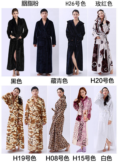 Coral nhung đen đồ ngủ flannel kích thước lớn áo ngủ nữ dày mùa đông cộng với áo choàng dài trùm đầu người yêu dịch vụ nhà áo choàng ngủ nam