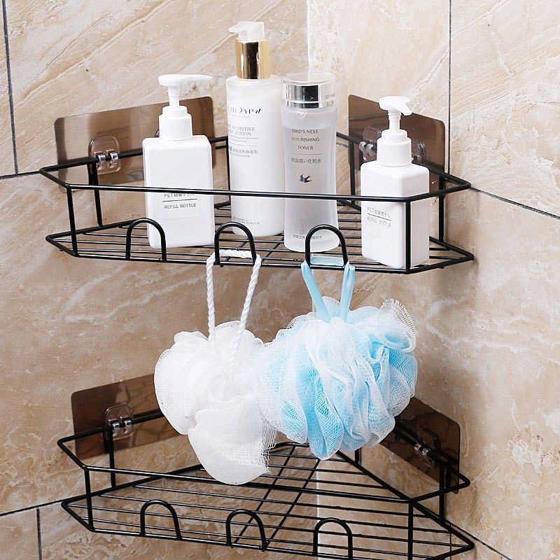 Non-perforated bathroom corner frame storage rack wall hanging dressing room toilet sorting tripod kitchen multi-purpose storage rack