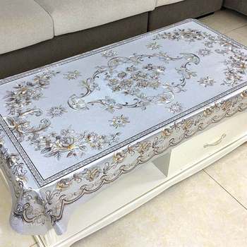 Coffee table tablecloth waterproof, oil-proof, anti-scalding, no-wash rectangular tablecloth, household plastic living room european tablecloth pvc Coffee table tablecloth waterproof, oil-proof, anti-scalding, no-wash rectangular tablecloth, household plastic living room european tablecloth pvc
