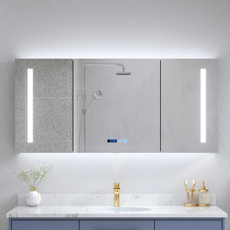 Smart bathroom cabinet mirror cabinet wall-mounted with lamp storage separate toilet dressing toilet powder room in addition to anti-fog