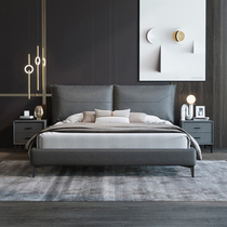 Technology cloth bed Italian minimalist 1 8 meters single double bed modern simple high Box storage Nordic style