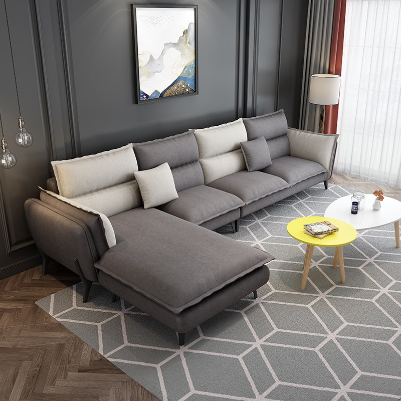 2021 new Nordic technology fabric sofa modern minimalist light luxury wash-free small apartment living room combined fabric furniture