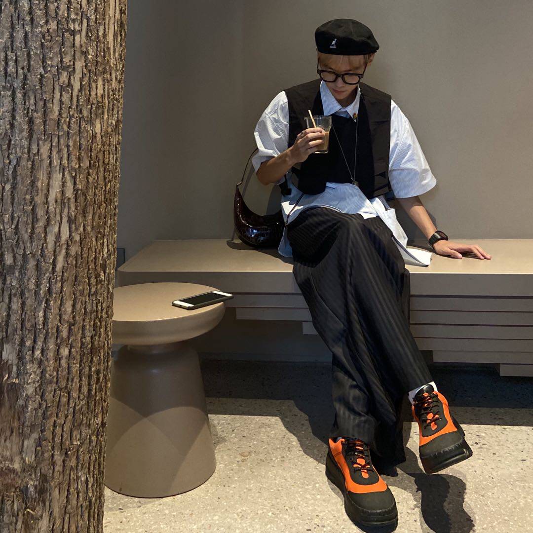 EAHO earthlinghoo super hot ins wind Park Jae-fan mino Korean street function short all-match vest