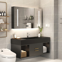 Rock board one-piece bathroom cabinet Bathroom modern simple wash table Wash basin Wash basin basin cabinet combination set