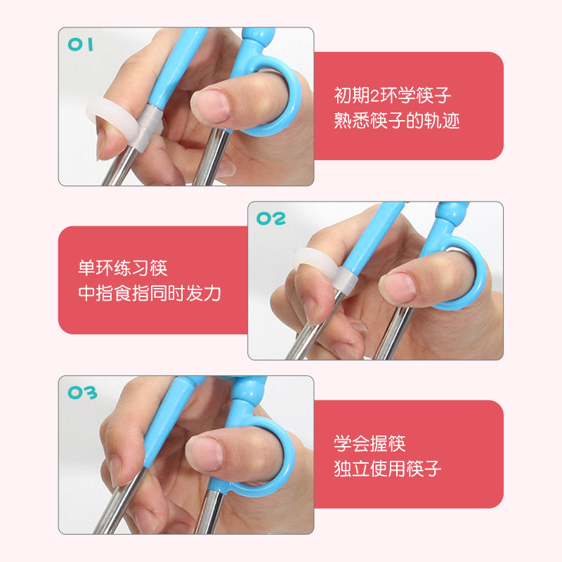 The Children 's home child training chopsticks spoons forks suit baby learning practice consisting of stainless steel tableware chopsticks