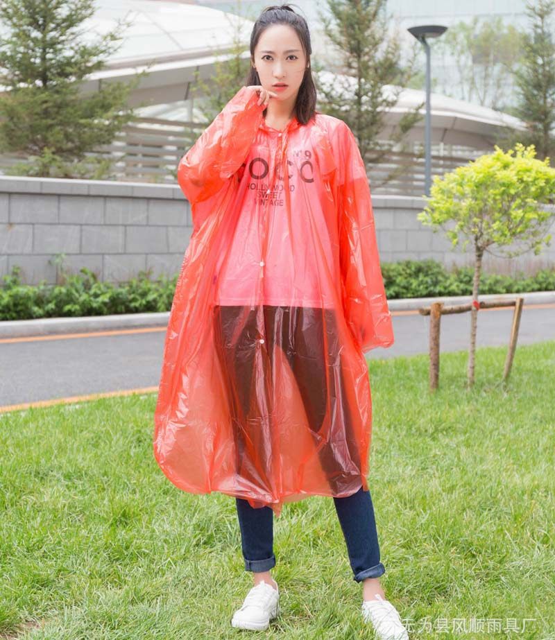 (3pcs)Disposable raincoat thickened hiking travel poncho One-piece raincoat Men's women's children's travel