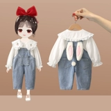 Весенний комплект, весенняя детская рубашка для девочек, демисезонный комбинезон, штаны, популярно в интернете