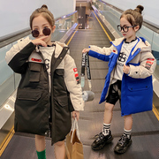 Cô gái bông mùa đông quần áo 2019 mới khí nước ngoài của trẻ em quần áo dài vừa Hàn Quốc phiên bản của cô gái dày áo bông