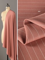 Pink vertical stripe fabric smooth wrinkle-resistant wear-resistant and comfortable dress suit trousers and hip-covering skirt fabric