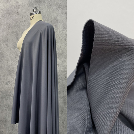 Tejido romano fino de poliéster elástico gris oscuro