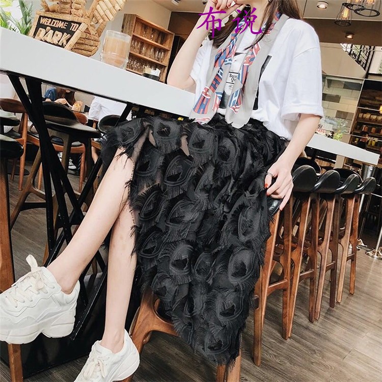 Jacquard + cắt hoa thiết kế ban đầu mắt hoa vải voan peacock lông tua cắt vải may mặc thời trang - Vải vải tự làm vải đũi thô