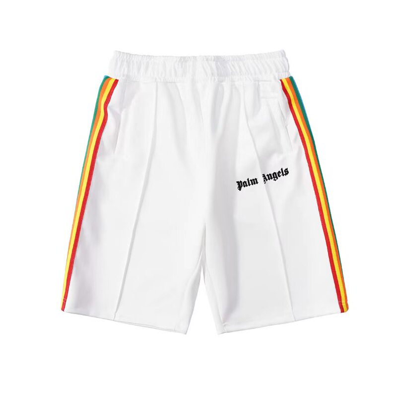 Palm Angels Rainbow Stripe Patchwork Shorts Couple's Casual Shorts