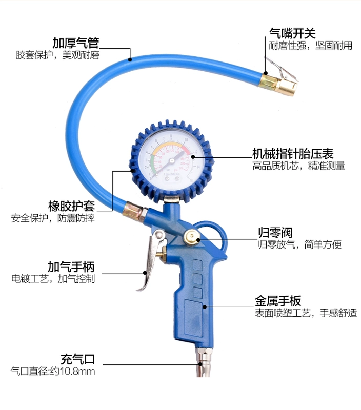 Đồng hồ đo áp suất lốp xe áp suất lốp màn hình ô tô có độ chính xác cao với màn hình đếm áp suất lốp bơm hơi tiếp nhiên liệu súng đo áp suất không khí đồng hồ đo áp suất lốp ô tô bộ đo áp suất lốp ô tô