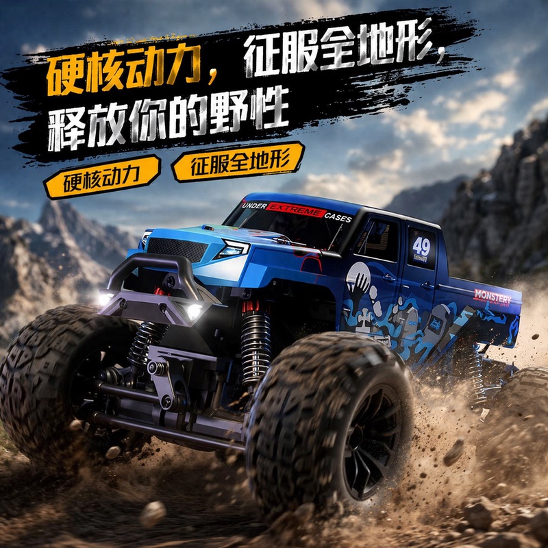 Jjrc8830 Full-Scale Remote Control High-Speed Four-Wheel Drive Off-Road Vehicle Big Monster All-Terrain Vehicle Boy Toy Car
