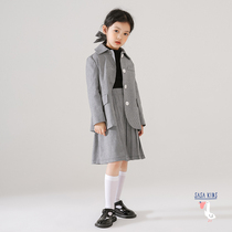 SASAKIDS Customized Chinese Childrens foreign style casual suit skirt Chiroe bow suit suit autumn