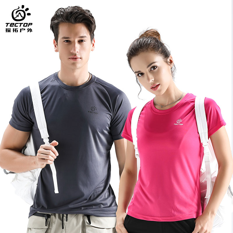 Tango Sports T-shirt Men Short Sleeve Outdoor Summer Breathable Speed Dry Loose Running Fitness quick Dry T-shirt lady