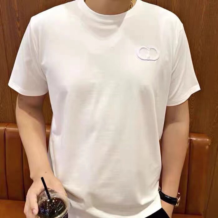 欧洲站2025夏季新款潮牌刺绣字母男女纯棉短袖t恤高端半袖欧货潮