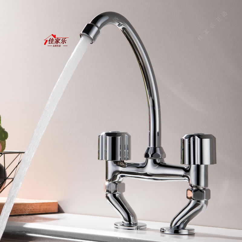 Dual-Handle Hot and Cold Faucet, Kitchen Sink Swing Faucet, Hotel Back Kitchen Sink Faucet Dual-Handle Hot and Cold Faucet, Kitchen Sink Swing Faucet, Hotel Back Kitchen Sink Faucet