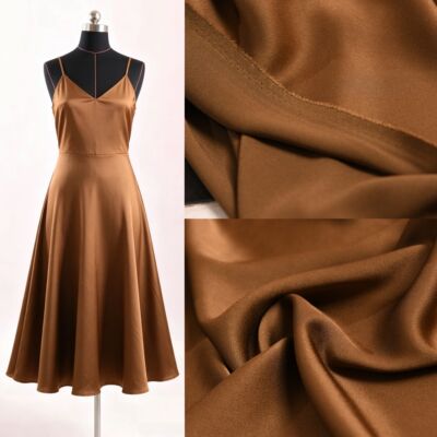 Toffee Brown, a matte, slightly elastic triacetic acid heavy satin caramel brown imported from Japan, belongs to the earth tone series