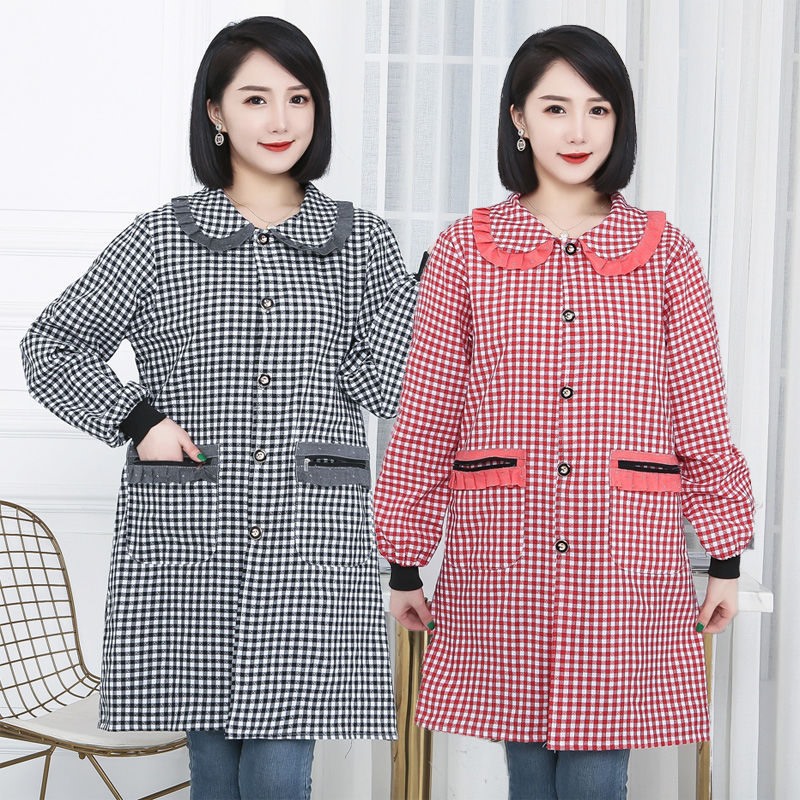 Overcoat jacket female winter short apron slim cotton linen pilling zipper suit outdoor kitchen work medium and short