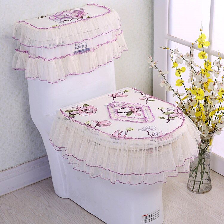 Toilet set cushion three-piece winter toilet toilet cushion cushion household general thickening European cute