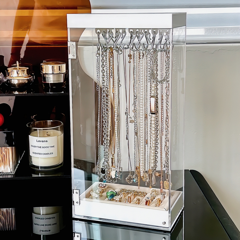 Necklace Storage Box, Anti-Oxidation, Knot-Resistant, Transparent, Bracelet Display Stand, Earring Ring, Ring-Specific Jewelry Box, High-End