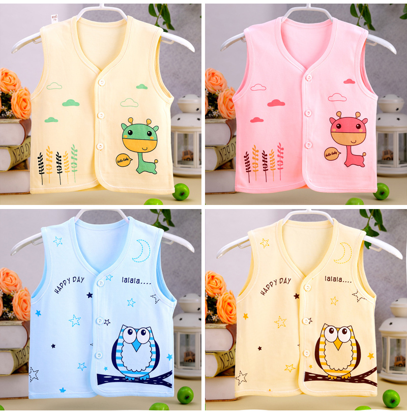 Bé vest phần mỏng trẻ sơ sinh sơ sinh mùa xuân và mùa thu vest ấm vest bé trai bé cotton vest mùa hè