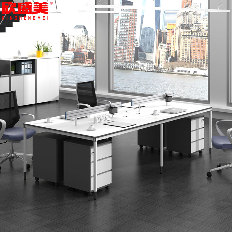 Modern staff table multiple people with a working position desk brief office desk staff desk staff table office furniture