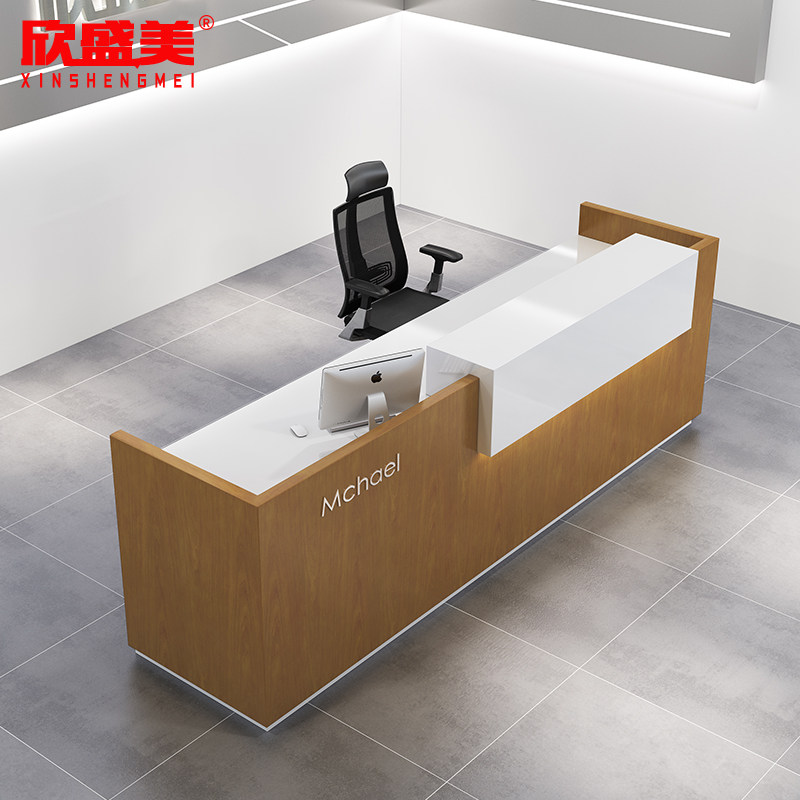 Modern company front desk bar table baking paint cash register office reception desk consultation desk desk simple spot