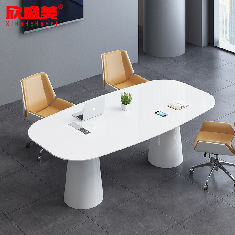 Modern Roast Lacquer Conference Table Oval Negotiation Table Office Desk Office Guest Table Small Conference Desk Brief