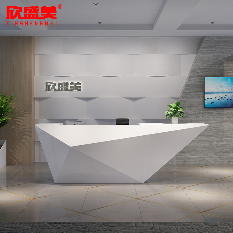Personality Receptionist Desk Service Desk White Baking Varnish Bar Desk Creative Brief Consultation Desk Image Desk Customised