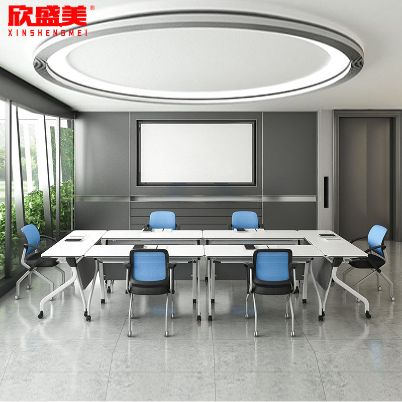 Office training table Free combination Conference table Classroom table with pulley Folding table Long bar table Office desk Simple