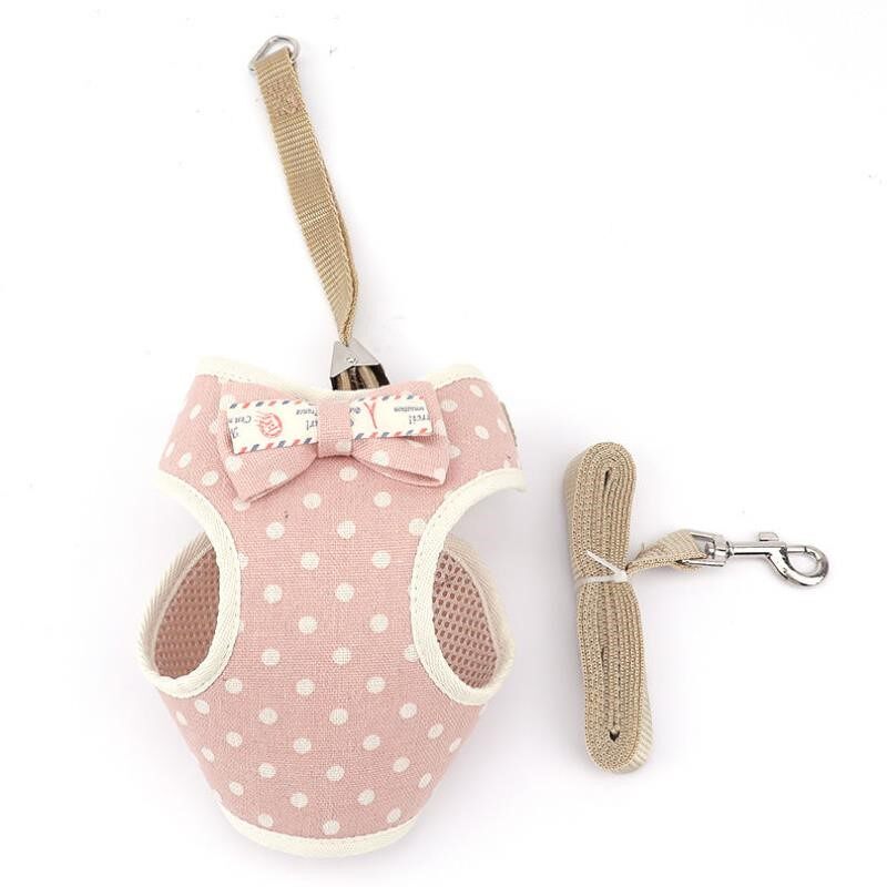 Pet dog leash leash small dog celebrity wave point chest back Teddy dog ​​clothes pet chest vest