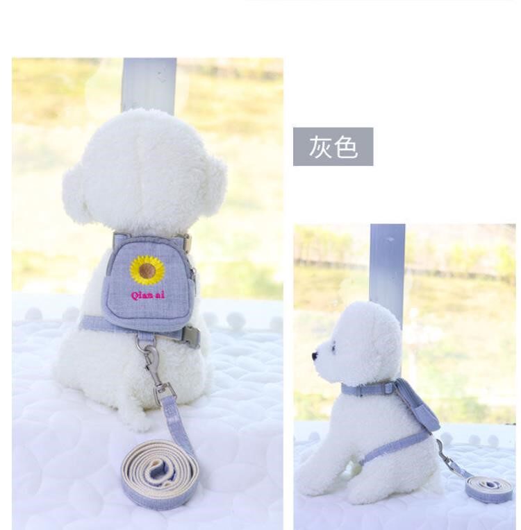 Pet dog cat universal self backpack Bichon Pomeranian traction rope Teddy chest hug baby bag Corgi small dog out from