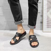 Mens sandals summer leather soft bottom non-slip sandals 2021 new size casual trend outside wear sandals