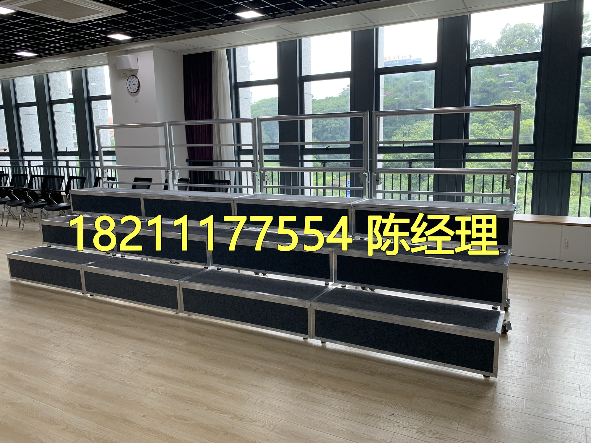 Harmony Cards New Aluminum Alloy Wood Pedal Bag Grey Carpet Chorus Station Table With Front Curtain Folding Step Table