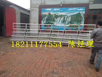 Aluminum alloy chorus steps three-layer photo stand movable foldable school group photo stand with wheels