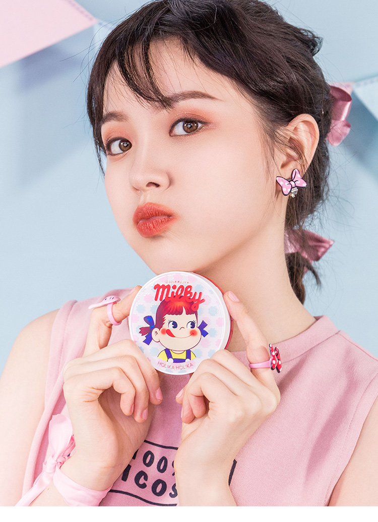 Không có hai loạt trang điểm đồng thương hiệu! Peko × holika holika cushion cushion BB cream che khuyết điểm lâu dài bb cc
